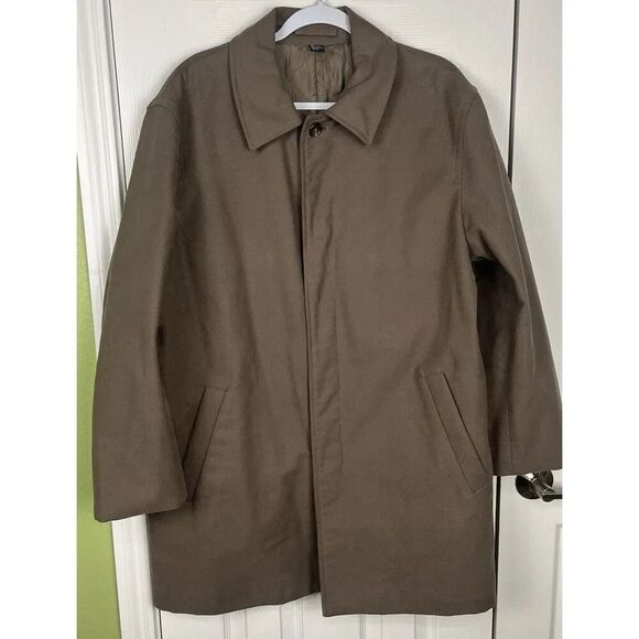J Crew Khaki Cotton Thinsulate Lined Hidden Button Men’s Size L - Picture 1 of 11